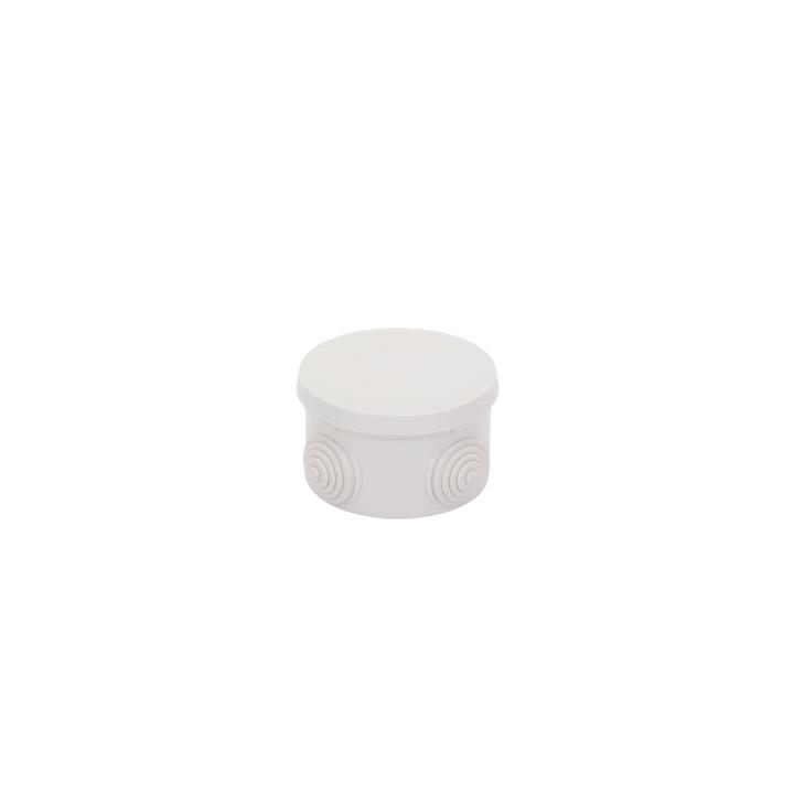Caja Derivación-Conexión de Plástico Circular con 4 Glándulas de Goma (70 diámetro X 48 alto mm). Para